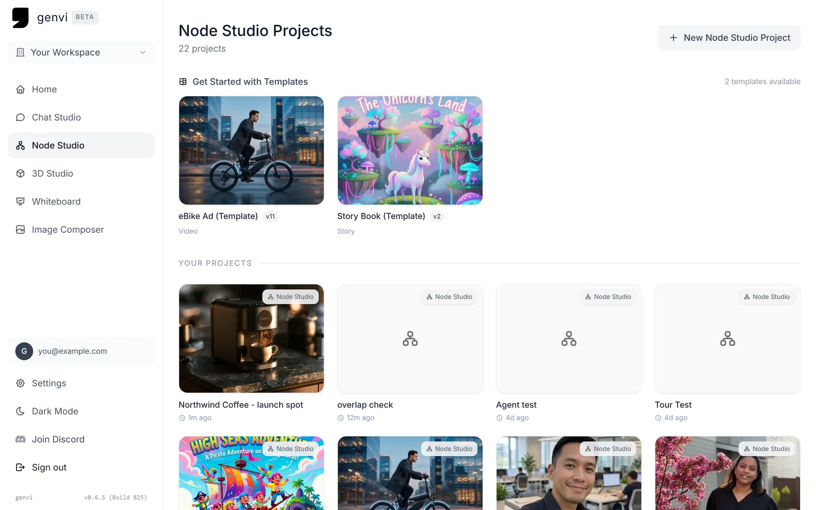 Starting a project from a template