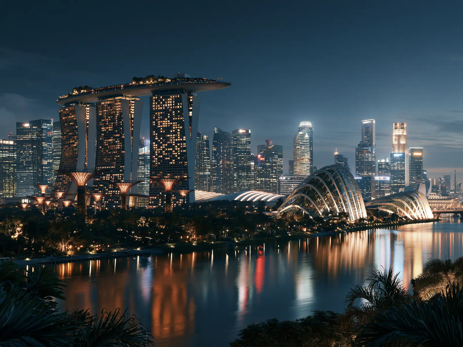 Singapore’s Marina Bay at night